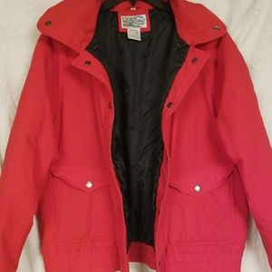 Red jacket with black lining
